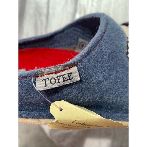 Tofee natural wool felt made in Italy blue with sheep front design SZ 8 - Picture 3 of 11